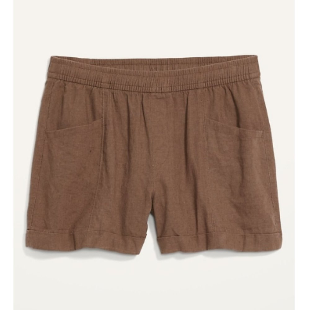 Old Navy High Mauve Linen Shorts 3.5" Inseam Date Palm XS